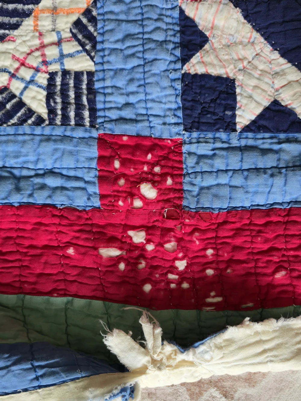 Vintage 1930s-40s Feedsack Churn Dash Cutter Quilt